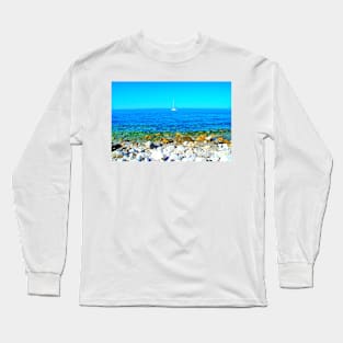 Scene in Spiaggia delle Terrazze with the transparent waters of the Adriatic Sea Long Sleeve T-Shirt